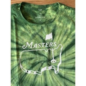 Masters Tie Dyed T-Shirt Golfer Youth Size Large Links Green/White Augusta Georg